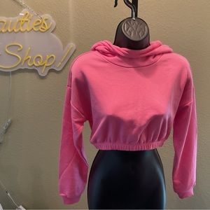Naked Wardrobe Pretty Pink Crop sweatshirt